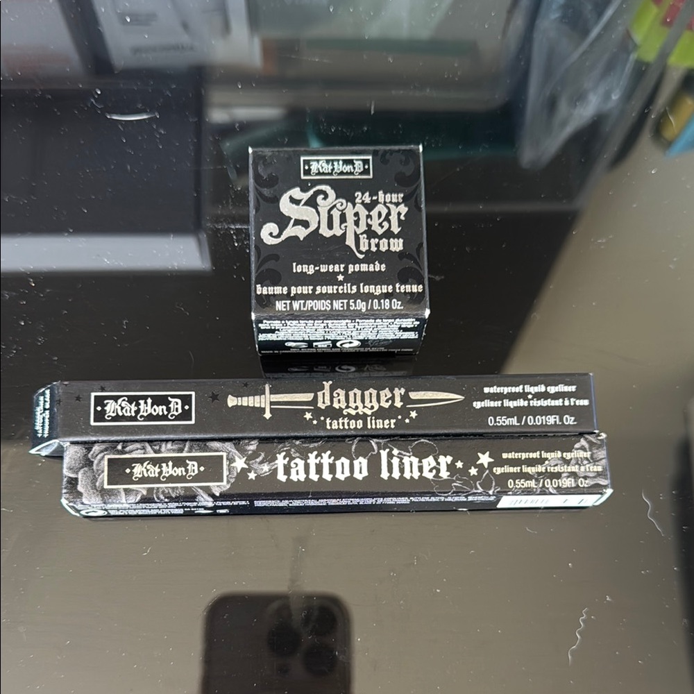 Kat Von D Black Tattoo Liner and Super Brow Set